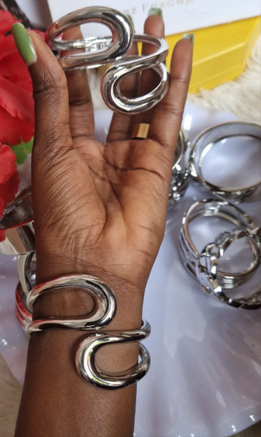Bracelet en argent blanc acier inoxydable