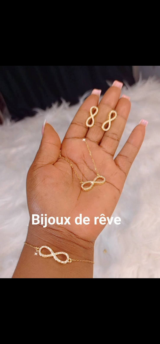 Ensemble infini or plaqué fin